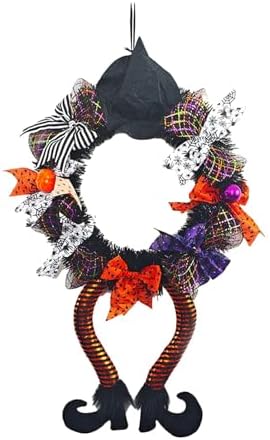 25 Inch Halloween Witch Wreath Door Decor