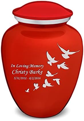 GetUrns Bright Red Personalized Dove Cremation Urn 44 lbs