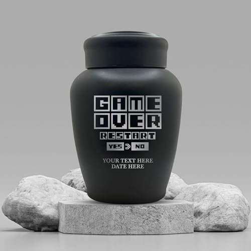 Personalized Gaming Cremation Urn with Name and Funny Design