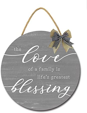 Family Blessing 12 Inch Rustic Wooden Door Sign