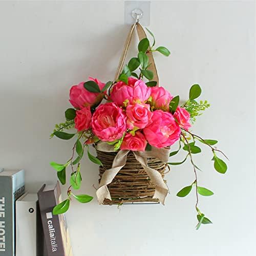 Asodomo Pink Peony Flower Wreath Door Decor