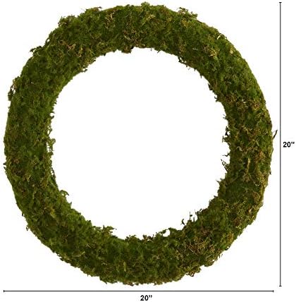 Nearly Natural 20in Moss Artificial Wreath