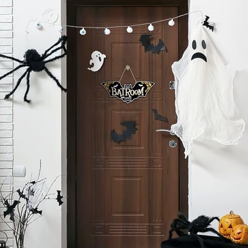 Halloween Bat Room Open 24 Hours Door Sign