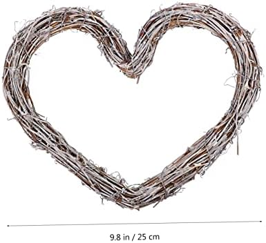 PRETYZOOM Rattan Heart-Shaped Door Wreath