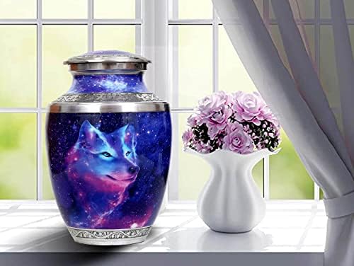 HLC Cosmic Galaxy Wolf Cremation Urn - 200 lbs