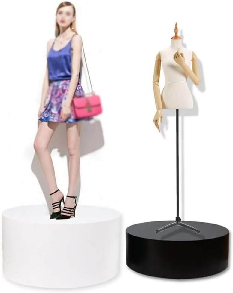 Round Display Pedestal Stand for Events Black Plinth Base 158x118in