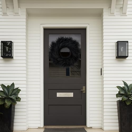 Sggvecsy 26 Inch Faux Pampas Grass Wreath Black
