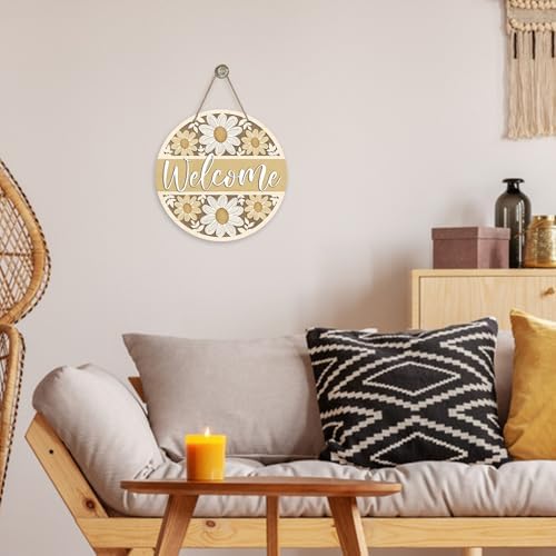 Deroro Spring Summer Daisy Flower Front Door Sign