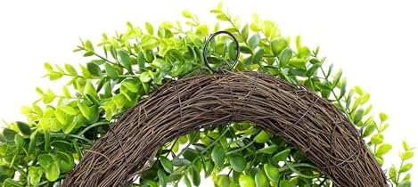 20 Inch Boxwood Wreath with Burlap Ribbon 1