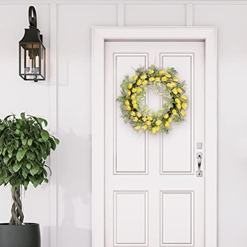 30 Inch Artificial Tulip Spring Wreath with Green Leaves