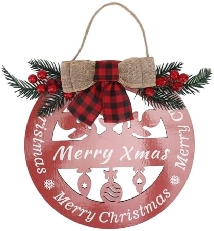Hollowed Christmas Porch Sign Wooden Door Decor