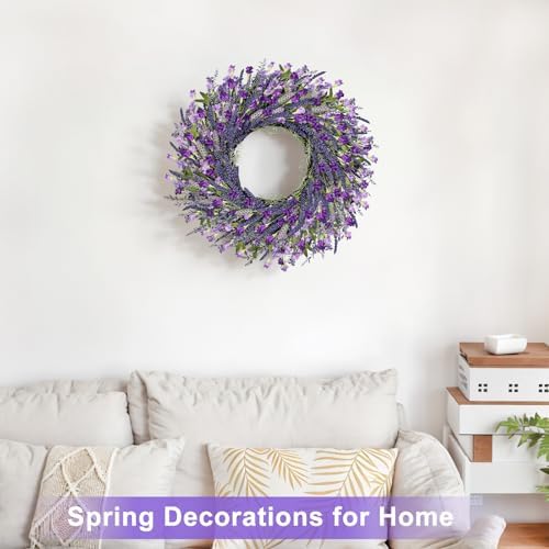 26 Inch Purple Lavender Wreath for Front Door Wedding Farmhouse