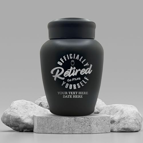 Personalized Cremation Urn with Name and Funny Office Joke Design