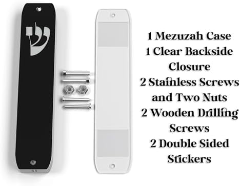TYLDUM Mezuzah Case Clear Black with Silver