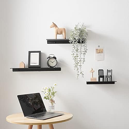 JOOM Metal Floating Shelf 12 Black for Wall Storage