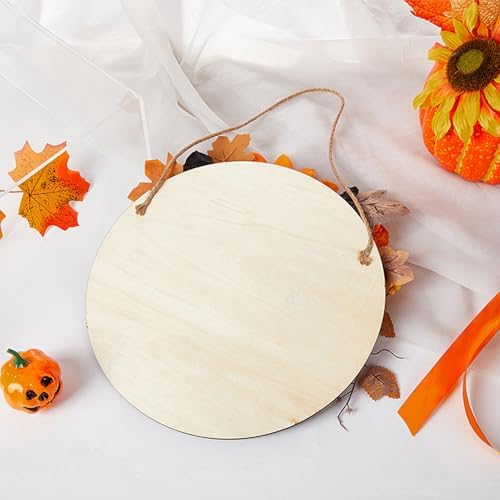 Halloween Welcome Sign Wooden Door Hanging Wreath