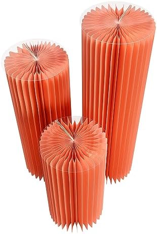 3 Pcs Foldable Paper Columns Display Pedestal Stand with PVC Boards