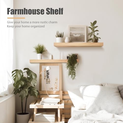 Habudda Floating Shelves 236 x 67 x 16 2-Pack Natural Wood