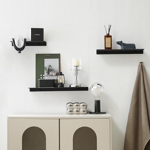 JOOM Metal Floating Shelf 12 Black for Wall Storage