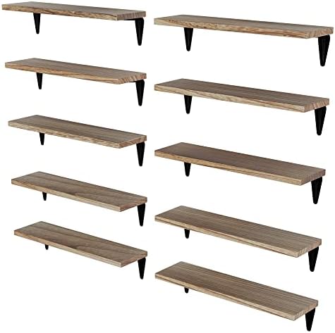 Wallniture Arras Wood Floating Shelves Set of 10