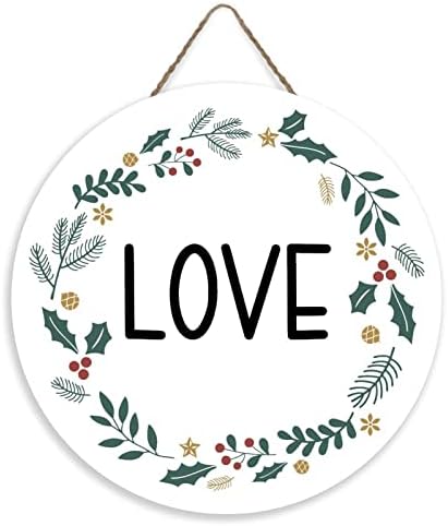 Mutilovely 12 Inch Round Wooden Welcome Door Sign