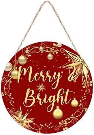Farmhouse Door Hanger Christmas Gold Wreath Decoration