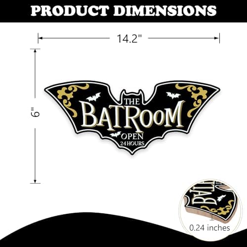 Halloween Bat Room Open 24 Hours Door Sign