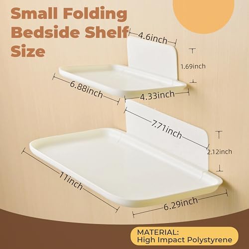 Zdesign Bedside Shelf Wall Mount Set of 2 Folding Floating Shelves