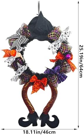 25 Inch Halloween Witch Wreath Door Decor