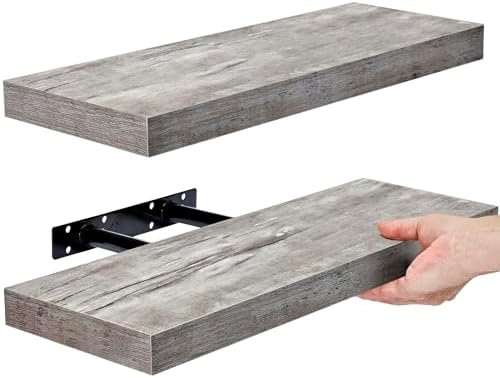 Sorbus Floating Shelves Wall Mounted Gray 2 Pack