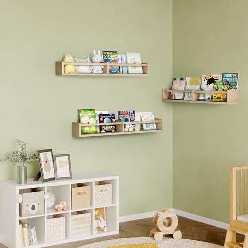 Fixwal Floating Bookshelves Set of 3 for Baby Nursery