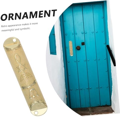 Unomor Classic Silver Mezuzah with Scroll Door Decor