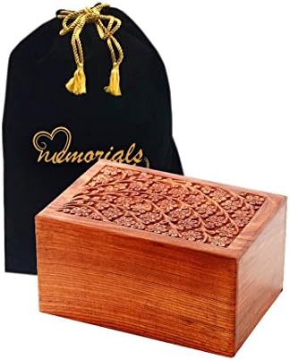 Solid Rosewood Tree of Life Engraved Urn with Brass Plate