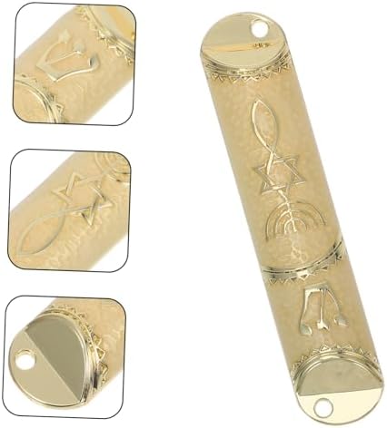 Garneck Religious Mezuzah Door Deco Metal Scroll Plaque