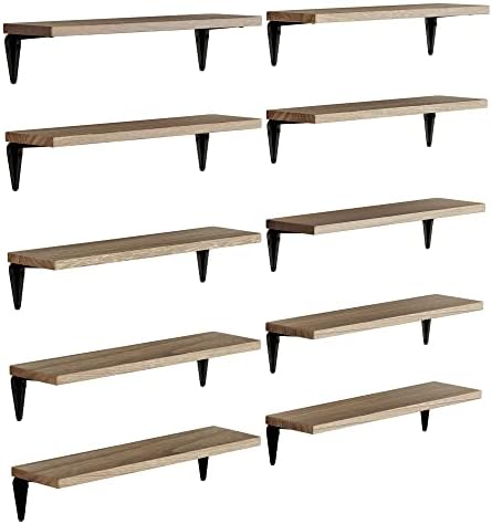 Wallniture Arras Wood Floating Shelves Set of 10