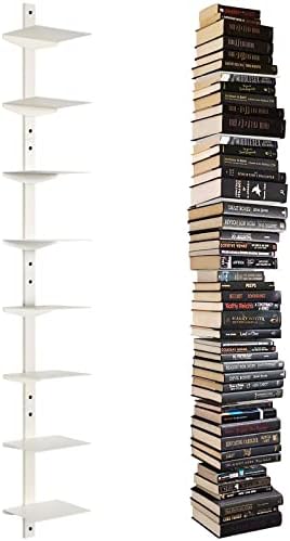 Floating Book Shelves 8 Tier Metal Wall Organizer 4 Pack