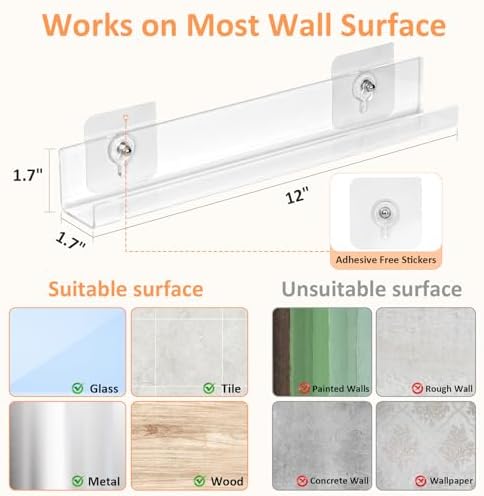 12 Pack Vinyl Record Holder Wall Mount Shelf