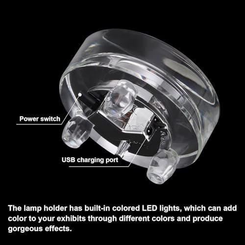 PATIKIL Crystal LED Light Base Stand 2-Pack