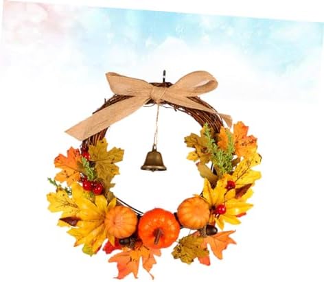 RORPOIR Halloween Door Wreath with Pumpkins and Berries
