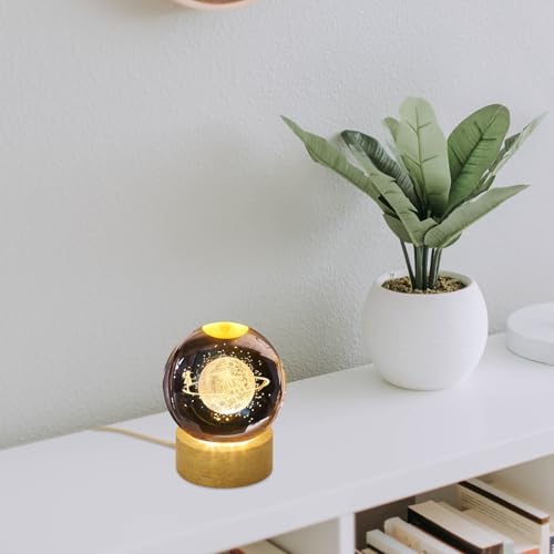 Angoily 5 Pcs Wooden LED Display Base for Crystal Art