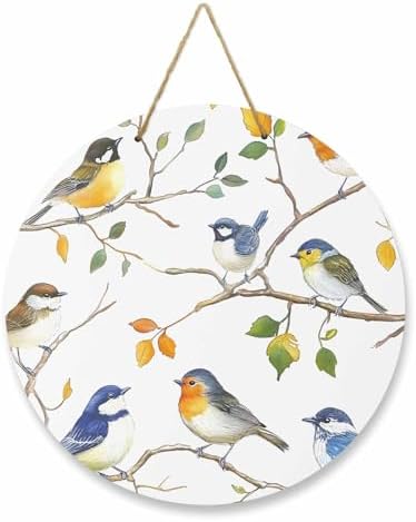 Spring Bird Welcome Sign for Front Door
