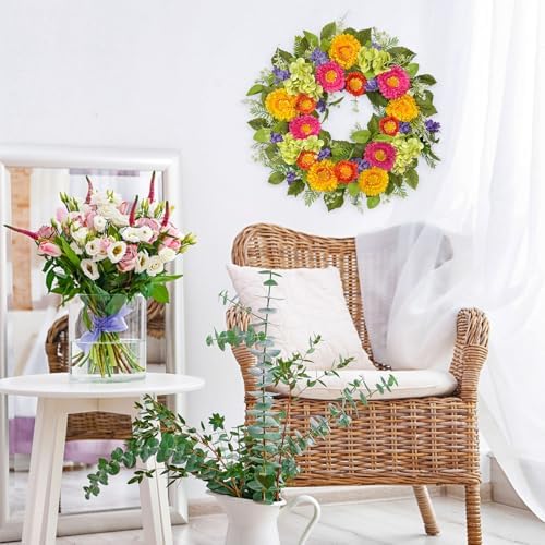 20 Inch Artificial Spring Wreath for Front Door