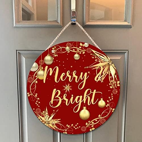 Farmhouse Door Hanger Christmas Gold Wreath Decoration