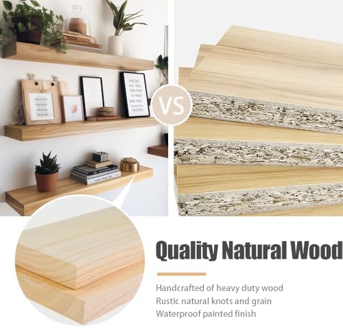 Habudda Floating Shelves 236 x 67 x 16 2-Pack Natural Wood