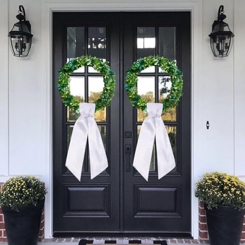 2 Pack Blank White Wreath Sash for Front Door