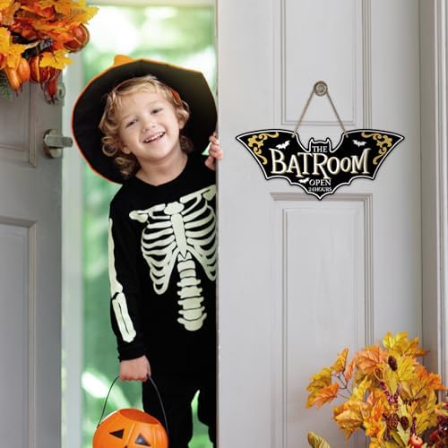 Halloween Bat Room Open 24 Hours Door Sign