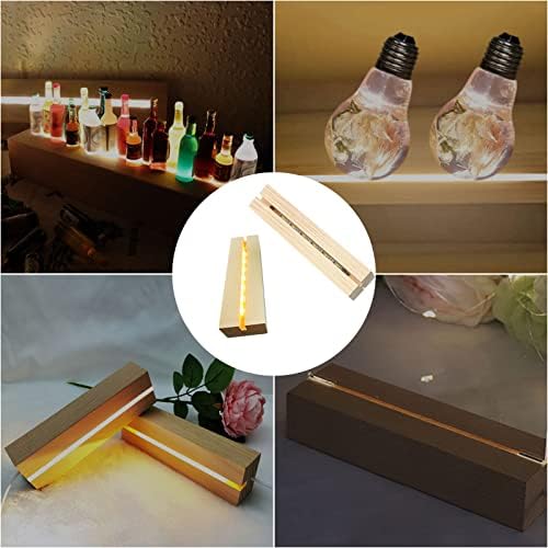 CDIYTOOL Wooden Rectangle Display Pedestal With LED Lights