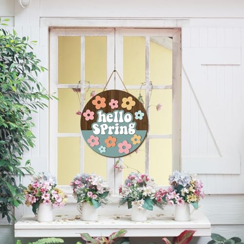 Whaline Hello Spring Wooden Door Hanger Sign