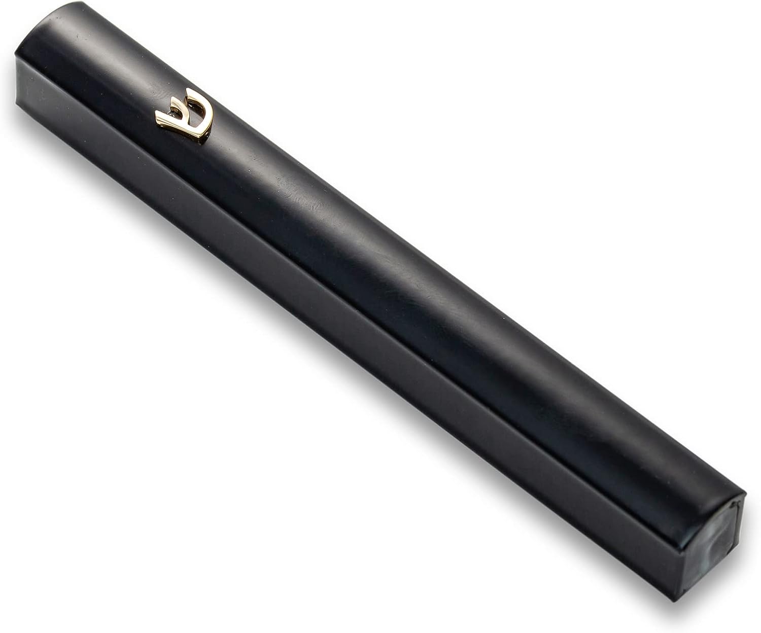 Pack of 5 Matte Black Aluminum Mezuzah Cases with Gold Shin