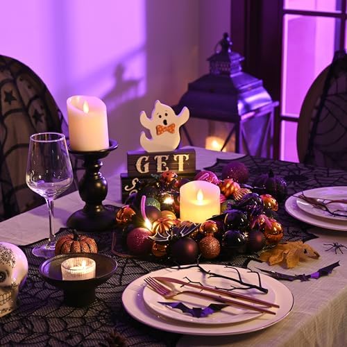 Valery Madelyn Pre-Lit Pumpkin Ball Wreath 12 Inch